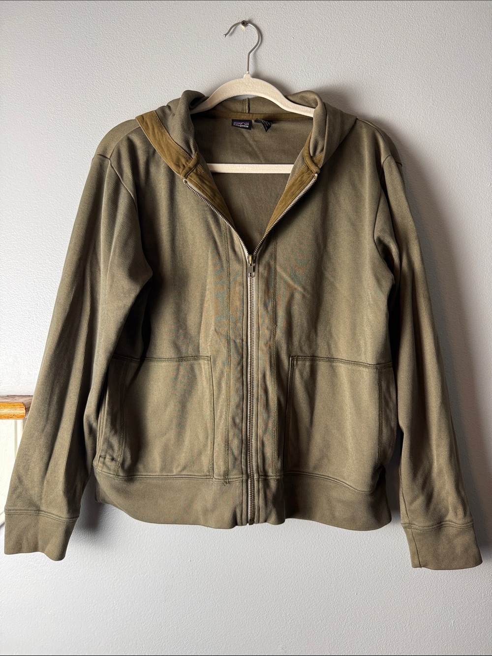 Patagonia Olive Zip Hoodie with Hood